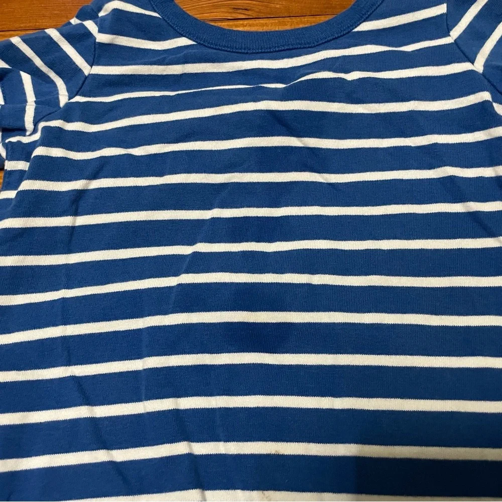 Hanna Andersson Blue Striped Tops & Blue Zip Hoodie Set Size 12-18 Months